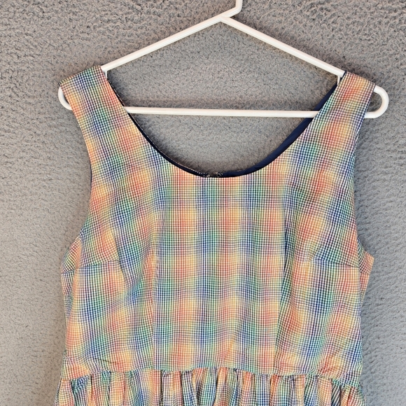 Modcloth Womens Dress Sz XL Plaid Lined Pockets Lightweight Sleeveless Casual - Picture 2 of 13